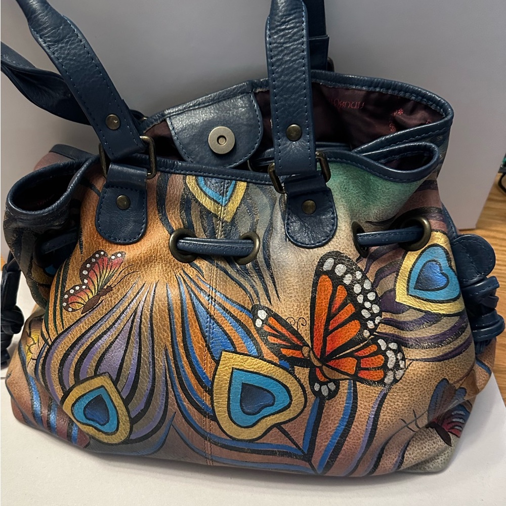 Anuschka Genuine Leather hand painted bag